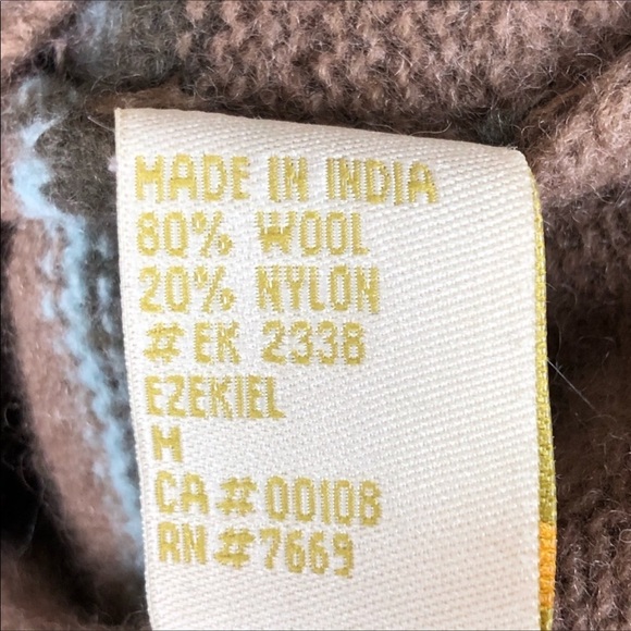 Ezekiel Wool Sweater. Tan with a light blu… - Picture 5 of 7